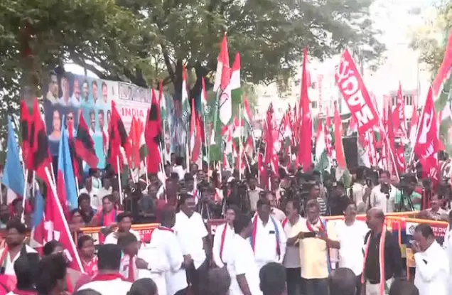 TVK Makes Maiden Appearance With INDIA Bloc At Chennai Protest Seeking CEC’s Ouster